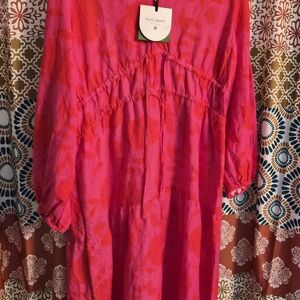 kate spade Fuchsia and Red Floral Drawstring Waist Tunic Dress